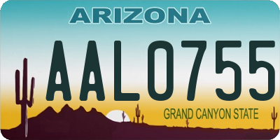 AZ license plate AAL0755