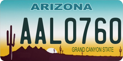 AZ license plate AAL0760