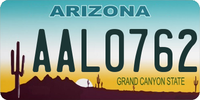 AZ license plate AAL0762
