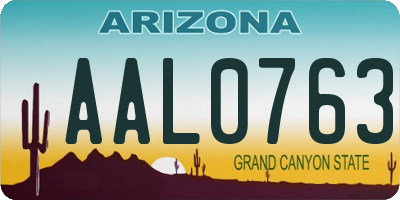 AZ license plate AAL0763