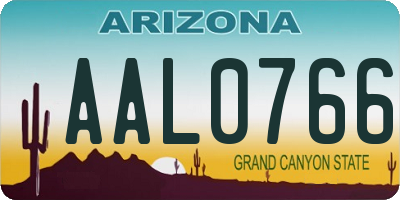 AZ license plate AAL0766