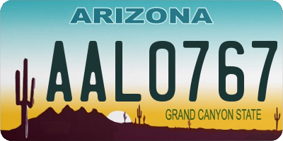 AZ license plate AAL0767