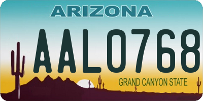 AZ license plate AAL0768