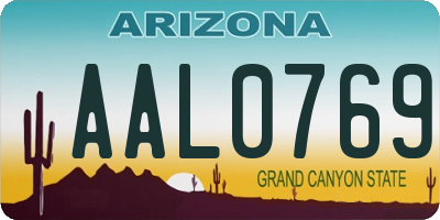 AZ license plate AAL0769