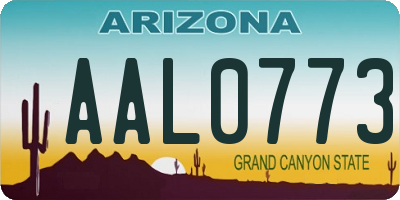 AZ license plate AAL0773