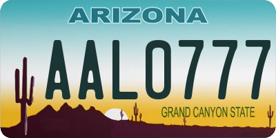 AZ license plate AAL0777