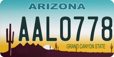 AZ license plate AAL0778