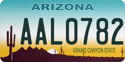 AZ license plate AAL0782