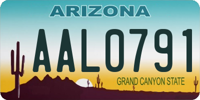 AZ license plate AAL0791