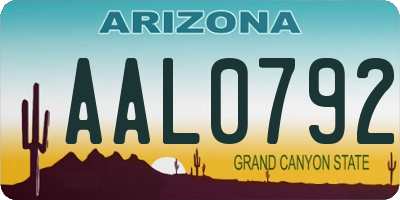 AZ license plate AAL0792