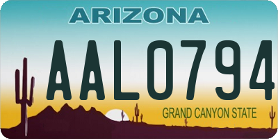 AZ license plate AAL0794