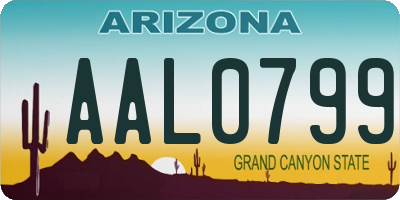 AZ license plate AAL0799