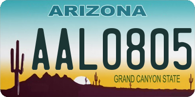 AZ license plate AAL0805