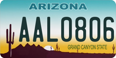 AZ license plate AAL0806