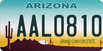 AZ license plate AAL0810