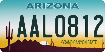 AZ license plate AAL0812