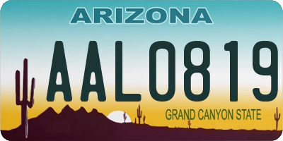 AZ license plate AAL0819