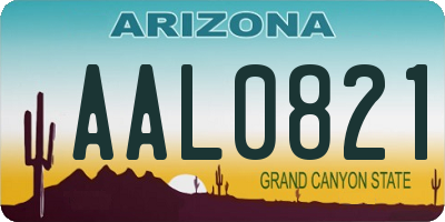 AZ license plate AAL0821