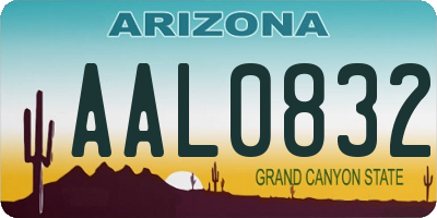 AZ license plate AAL0832