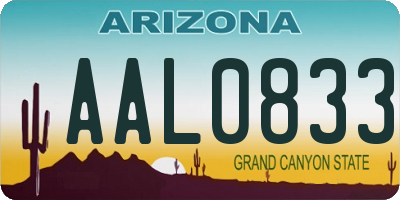 AZ license plate AAL0833