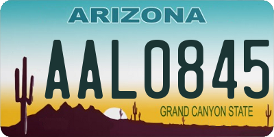 AZ license plate AAL0845