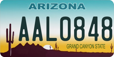 AZ license plate AAL0848