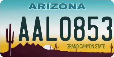 AZ license plate AAL0853