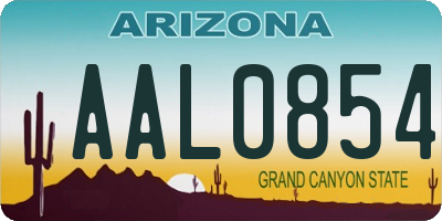 AZ license plate AAL0854