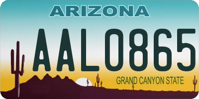 AZ license plate AAL0865
