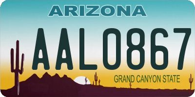 AZ license plate AAL0867