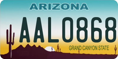 AZ license plate AAL0868