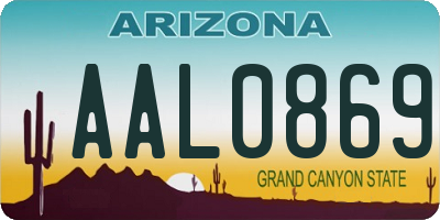 AZ license plate AAL0869