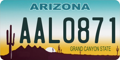AZ license plate AAL0871
