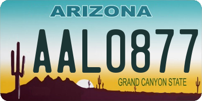 AZ license plate AAL0877