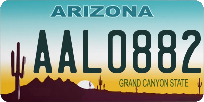 AZ license plate AAL0882