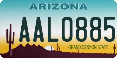 AZ license plate AAL0885