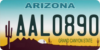 AZ license plate AAL0890