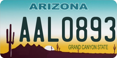 AZ license plate AAL0893