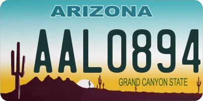 AZ license plate AAL0894