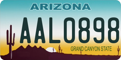 AZ license plate AAL0898