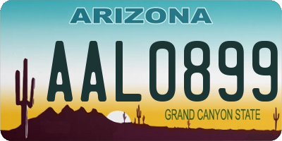 AZ license plate AAL0899