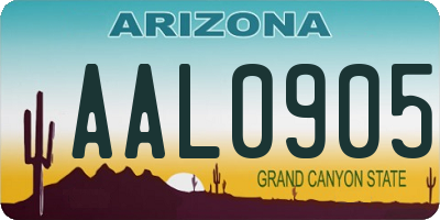 AZ license plate AAL0905