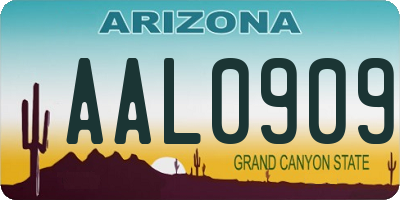 AZ license plate AAL0909