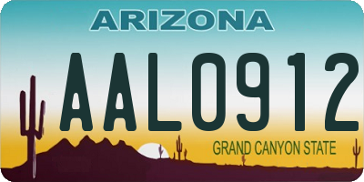 AZ license plate AAL0912