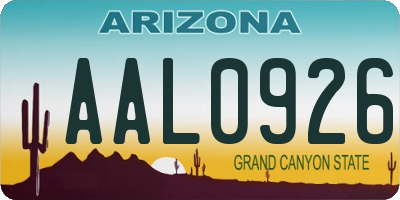 AZ license plate AAL0926