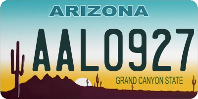 AZ license plate AAL0927