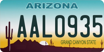 AZ license plate AAL0935