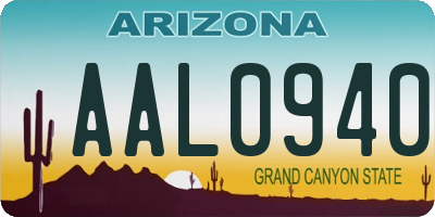 AZ license plate AAL0940