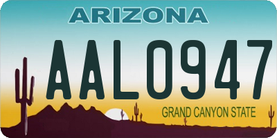 AZ license plate AAL0947