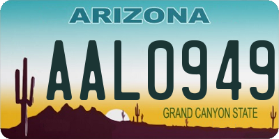 AZ license plate AAL0949